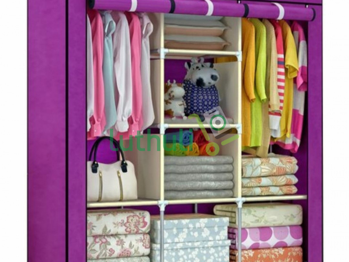 3 Column Portable Wooden Wardrobe 3 Column Portable Wooden Wardrobe