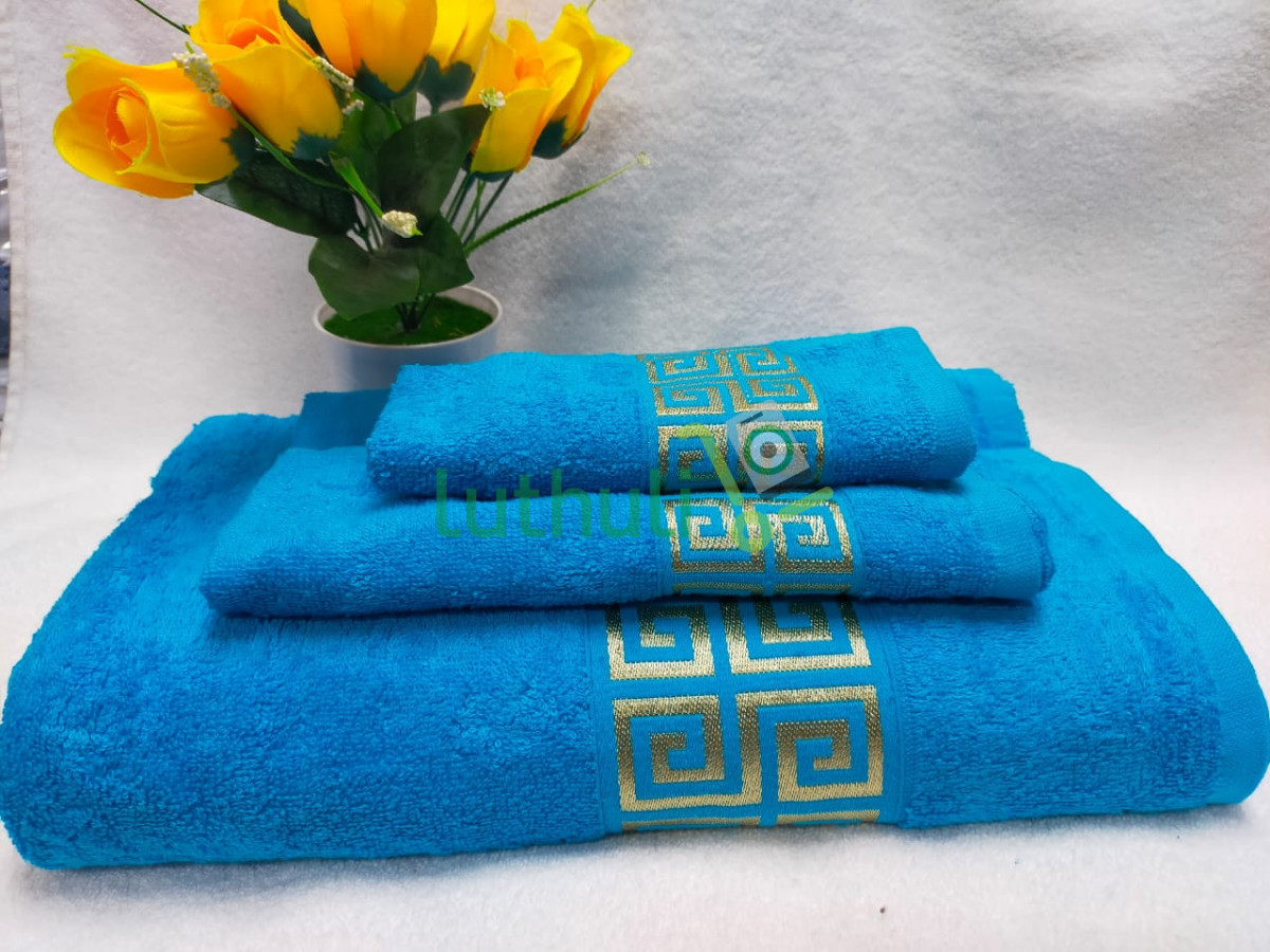 Soft And Comfortable Cotton 3 In 1 Towel BLUE Soft And Comfortable Cotton 3 In 1 Towel BLUE