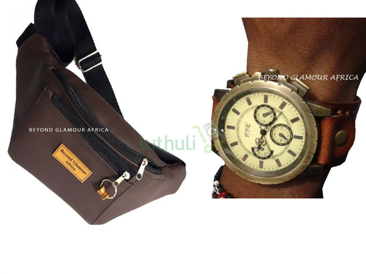 Mens Leather Watch+ waist bag Mens Leather Watch+ waist bag