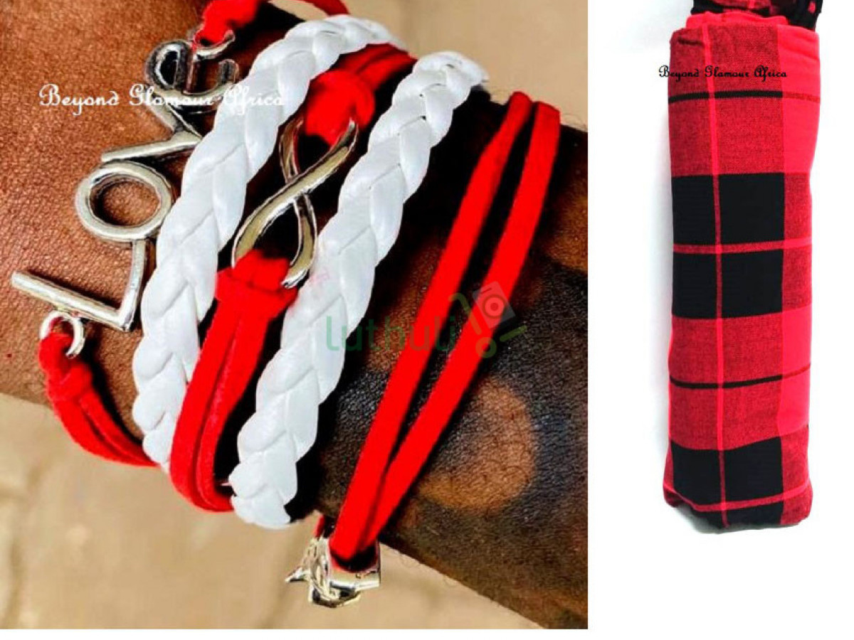 Red Leather Bracelet with shuka Red Leather Bracelet with shuka