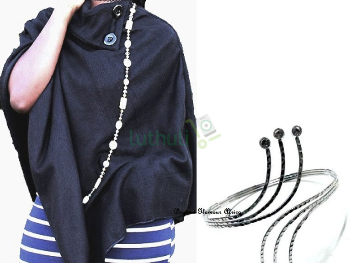 Womens Black Poncho with armlet Womens Black Poncho with armlet