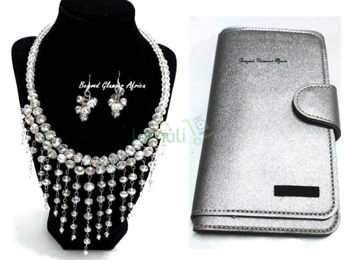 Womens Crystal Necklace set with wallet Womens Crystal Necklace set with wallet