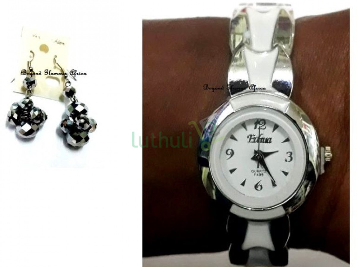 Womens Silver watch with earrings Womens Silver watch with earrings