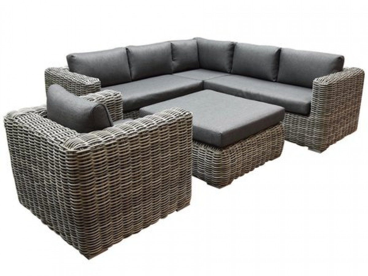 loungeset 5-delig grijs wicker loungeset 5-delig grijs wicker