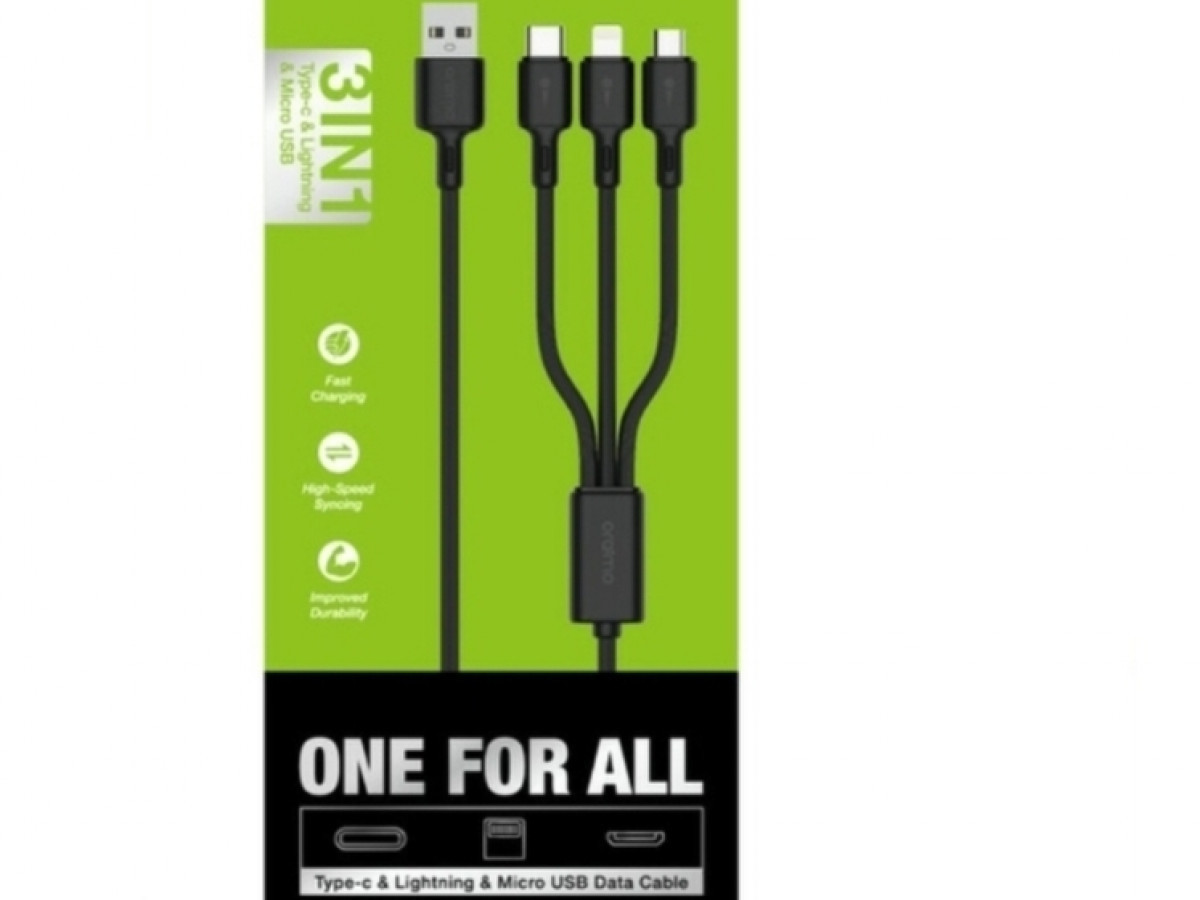 Oraimo 3 in 1 cable; TypeC, Micro and iPhone Oraimo 3 in 1 cable; TypeC, Micro and iPhone