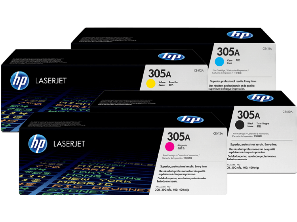 HP 305A LaserJet Toners Set CYMK HP 305A LaserJet Toners Set CYMK